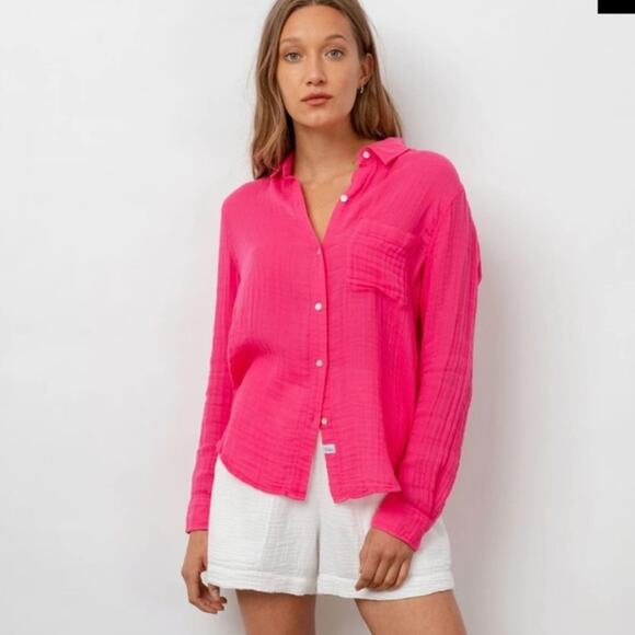 RAILS Ellis Gauze Oversized Button Down Shirt - Picture 2 of 10